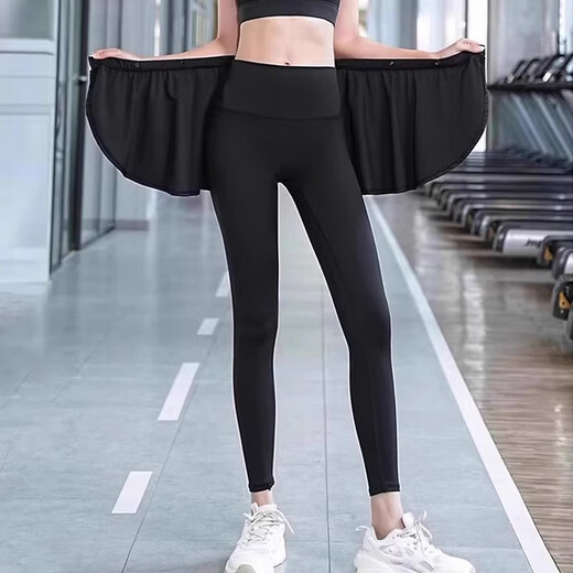 JIOESC Butt Curtain Yoga Hip Covering Skirt Cover Running Sports Anti-Embarrassing Outer Skirt Fitness One Piece Hip Covering Skirt Yoga Wear Black (One Piece) One Size Suitable for 80-110 Jin Jin is equal to 0.5 kg