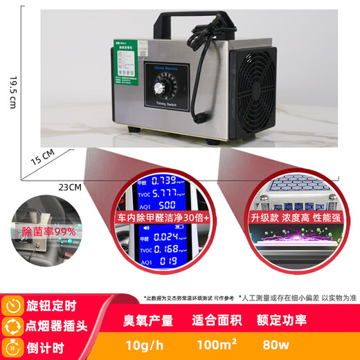 Aijinu car air purification, odor removal, smoke odor ozone generator disinfection machine 12V sterilization household formaldehyde removal car special 12V10g