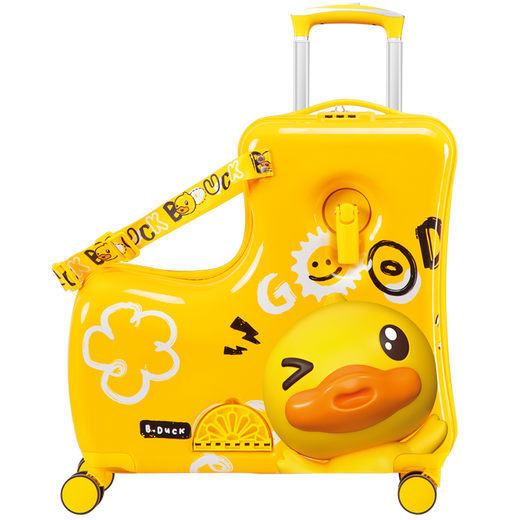 BDUCK Little Yellow Duck Box Box Mutura 2025 NUEVA Menora y niña Rueda universal Case de carrito de pato amarillo