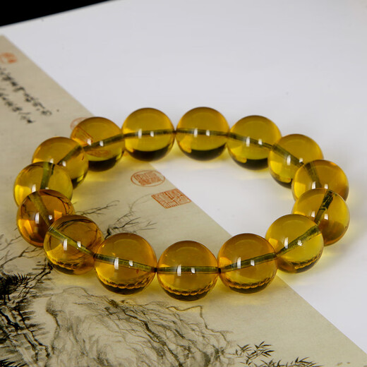 Famous Amber Bracelet Men's and Women's Burmese Gold and Blue Bracelet Natural Unoptimized Burmese Amber Accessories Birthday Gift for Boyfriend