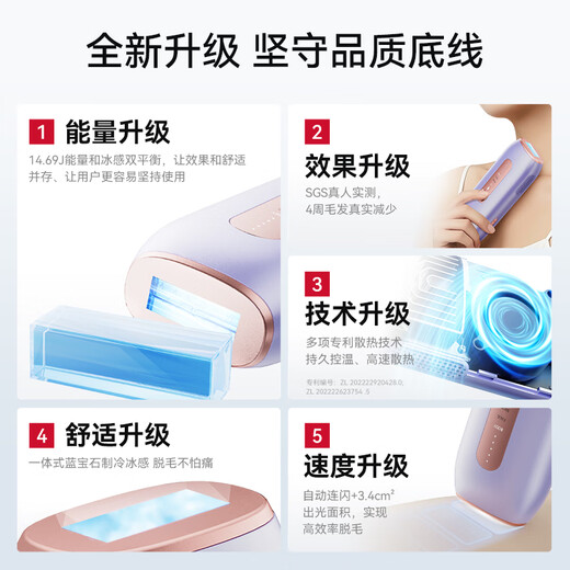 KONKA Hair Removal Device 3301 Sapphire Ice Feeling Freezing Point Home Dormitory Lip Armpit Large Leg Bikini Line Hair Removal Machine Artifact Practical Gift for Girlfriend’s Birthday Price Guaranteed Cream White-Ice Point Sapphire Pro Version