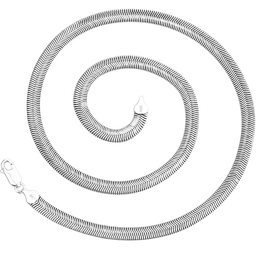 MZMZ brand platinum PT950 necklace for men, platinum snake bone chain, trendy and versatile plain chain, gift to boyfriend on Chinese Valentine's Day, light luxury model-4mm/50cm
