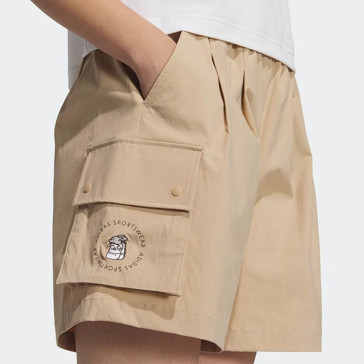 阿迪达斯（adidas）女裤2025夏季新款SHORTS休闲梭织短裤JL9274 棕色|JL9274 L