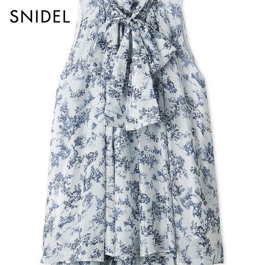 SNIDEL2025 early autumn new product sweet fairy sleeveless bow tie shirt skirt suit SWFO254012 flower pattern M (1)