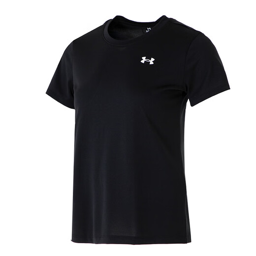 Under Armor official women's short-sleeved 2025 summer new half-sleeved casual tops fitness training yoga Pilates T-shirt black dry and breathable/recommended to go up one size S (160/80A)