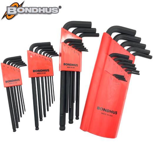 Miaoyou American BONDHUS metric imperial ball head hexagon wrench 10946 10992 10999 10995 Flat head 12137 Imperial 13 packs 0.05-3/8