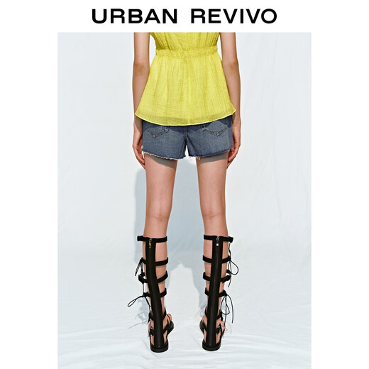 
UR2025 Summer New Women's Fashion Retro Casual Versatile All-match Washing Cowboy Shorts UWH850056 Blue 26