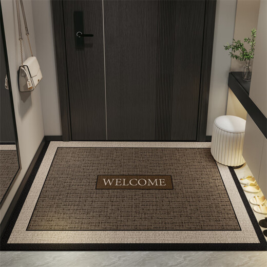 Wei'anka entrance door floor mat high-end sense entrance door foot mat anti-slip 2025 new door exterior door mat entrance carpet customization Gray-15271 80cm*160cm [dirty-resistant and no washing]