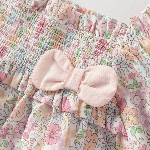 戴维贝拉女童七分裤套装夏装儿童上衣两件套宝宝亚麻衣服