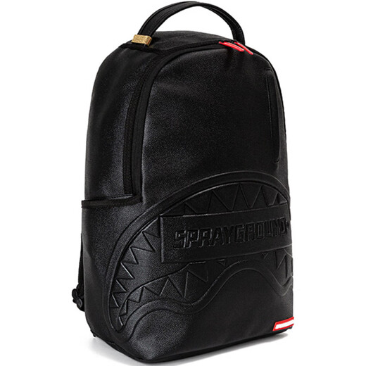 SPRAYGROUNDsg鲨鱼大Logo鲨鱼嘴纯色经典 PVC 书包背包双肩包 常规 男女同款 黑色 无礼盒
