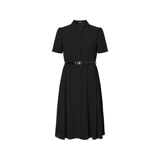 
Kelai Tier Kelai Tier 2025 summer new acetate classic shirt collar waist business dress for women black M