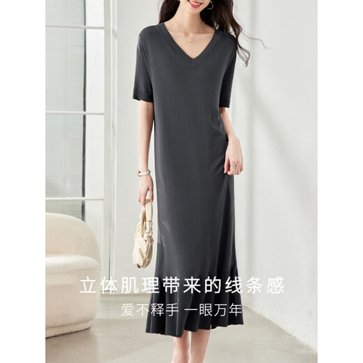 OLJ高档品牌连衣裙女2025年夏季新款茶歇法式冰丝气质显瘦裙子 粉色 L 105-120斤
