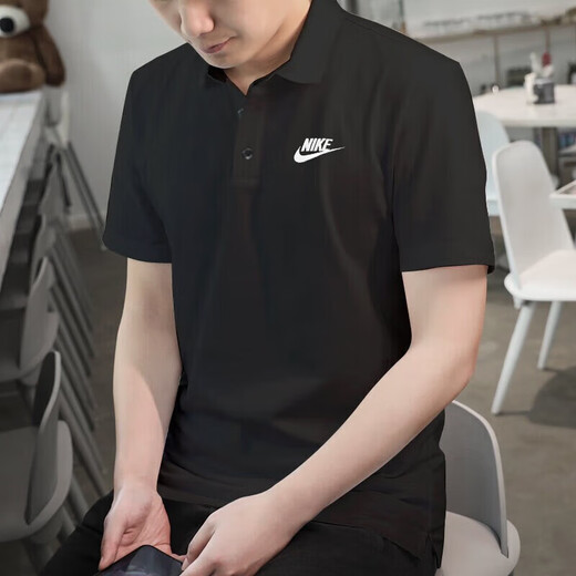 Nike (Nike) Polo Frush Men's New Summer Office More More Sport Sports Casual одежда в воздухопроницаемой одежде, полученной на полботчике с короткими рукавами FN3895-010/черный новый стиль/нормальный размер S 165/84A