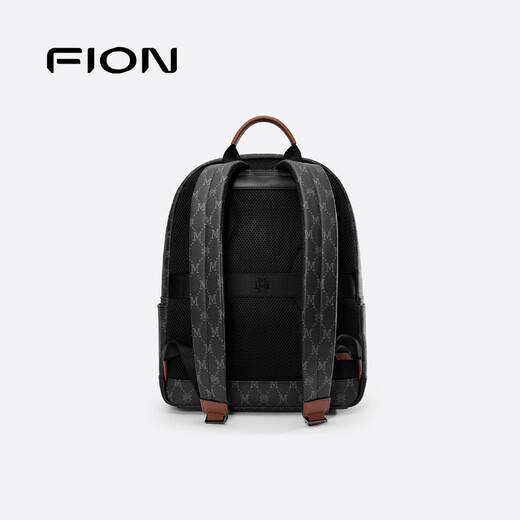 Fion (Fion) 2025 Nouveau sac à dos commercial à l'ancienne classique, sac à dos rétro à grande capacité, sac pour hommes léger, noir / café