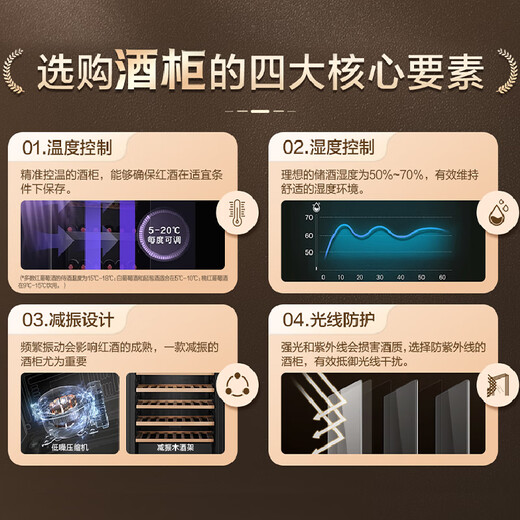 Haier 360 liter 171 bottles first-class energy-saving home red wine cabinet living room office wine refrigeration wine cabinet temperature control moisturizing intelligent temperature control WS171 national subsidy