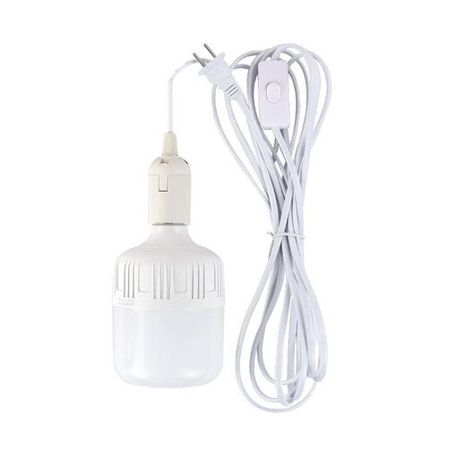 Biuyum plug socket chandelier switch extension cord hanging LED energy-saving lamp with cord plug integrated lamp E27 screw socket two plugs 8 meters light cord + 1 60W bulb