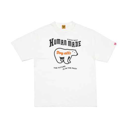 Spot Human0 Japaner Sommer Schwergewichts Bambus Baumwollpolar Bär gedruckt kurzärmelig T-Shirt Japanisches kurzes Tee Weiß 3882 L