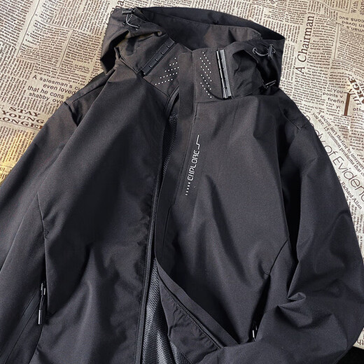 森马（Semir）春秋防风外套三合一风衣防水防雨户外登山黑色大码骑行服 6628深蓝色 常规 5XL 5xl