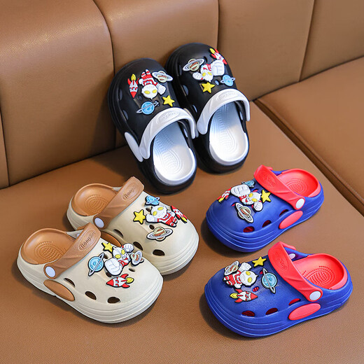 EVA Summer Cute Cartoon Ultraman Boys and Girls Croc Shoes Non-slip, Wear-Resistant and Breathable Home Croc Shoes EVA Environmentally Friendly and Skin-Friendly Upgraded Version Blue 30 Inner Length 19CM