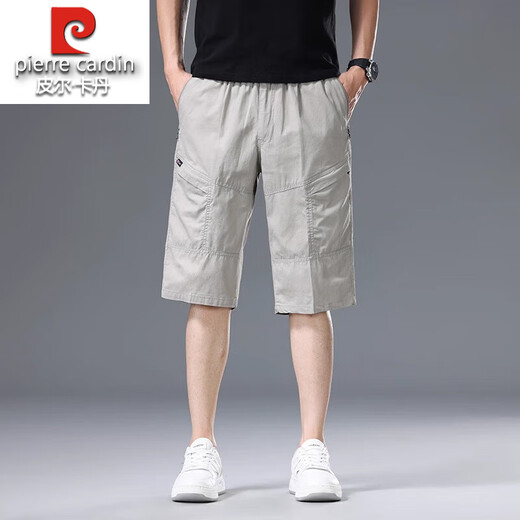Pier Cardin Pure Cotton Tool Shorts Summer para hombres Nuevos pantalones rectos de los pantalones de los deportes informales de los deportes casuales Men 9859 Militar Green L [100-120Jin [Jin equivale a 0.5 kg]]]