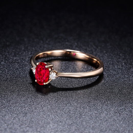 Tingliang 18K gold 0.6 carat pigeon blood red ruby ring, natural diamond women's ring, colorful treasure for your lover, size message (No. 10 to 20) in stock