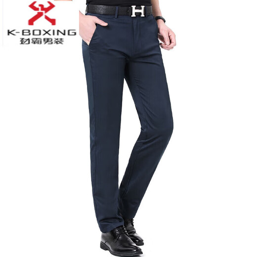 KBXNG Jinba brand men's brand men's casual pants pure cotton non-iron middle-aged business casual high-waisted straight pants black 9226-3 M 32 yards waist 2 feet 5 waist 84C