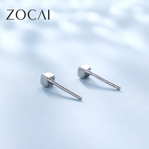 Zokayi platinum earrings PT950 couple earrings simple and versatile Chinese Valentine's Day gift E01246