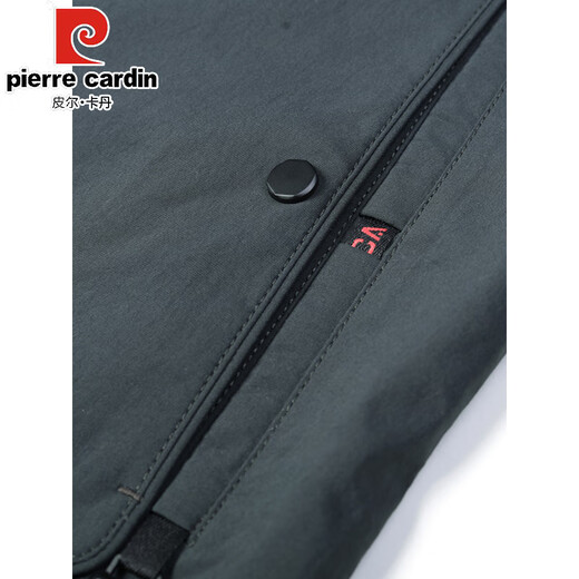 Pierre Cardin high-end men's windbreaker mid-length jacket 2025 spring and autumn new middle-aged dad stand collar business casual jacket black 2XL 185 recommended 170-185Jin Jin equals 0.5 kg