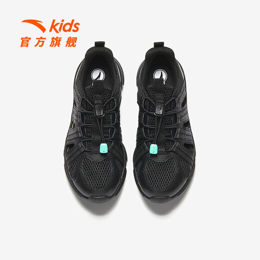 ANTA children's sandals, boys' shoes, 2026 summer new outdoor water and land tracing shoes, toe-toe anti-collision beach shoes, black-8 35, inner length 22cm