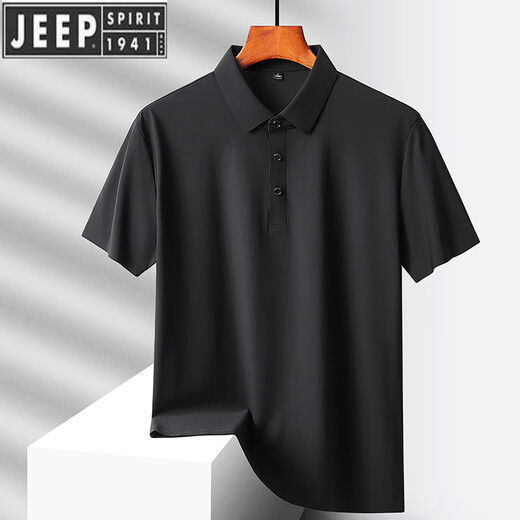 Jeep Spirit Jeep 2025 Ледяной шелк для рубашки поло для мужчин в летнем тон. Футболка с короткими рукавами в дышах.