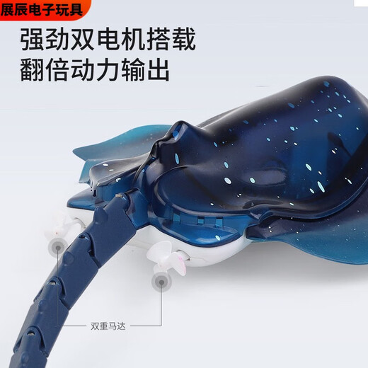 溥畔迷你型遥控魔鬼鱼仿真快艇潜水艇蓝鲸鱼儿童戏水上玩具充电动小船 黑色 核潜艇-49mhz 标配充电-+遥控器电池+工具