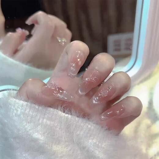 Mein siebentägiger handwächstes Nagel Großhandel Kristallstein Katze Auge Kleine rote Buch Whitening Nails können gefälschte Nägel bis 1047 Kristallpurpur Schmetterling Phototherapie Klebermodell abgelöst werden