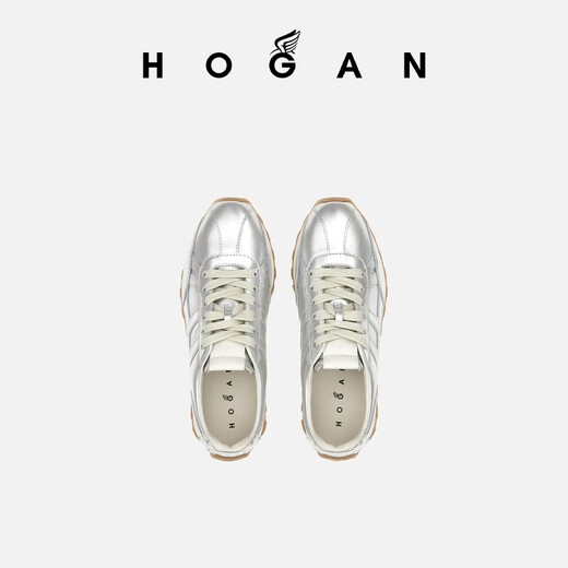 Hogan-Paarschuhe Neue 86er-Serie H671 Sports Casual Shoes Retro Mode Dick-Soled-Schuhe Silber 35.5