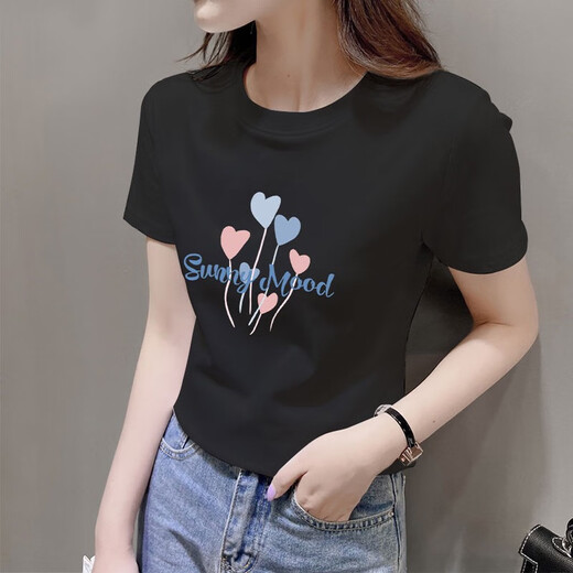 Kuzhang (Kuzhang) 2025 Sommer weißer kurzes Schulter Kurzarm T-Shirt für Frauen Neue kleine Menschen hohe Taille schlanker Baumwoll-Ins Top DG-756 Weiß M Empfohlen 80105jin [Jin entspricht 0,5 kg]