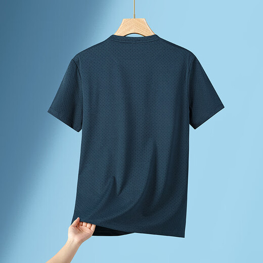 
GY Yageol [7A] Middle-aged men's round neck short-sleeved T-shirt for men's summer dad wear cool breathable top 688 meters gray M Recommended 80-110Jin [Jin equals 0.5 kg]