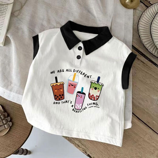 Ttpmer Baby Cartoon Baumwolle Polo Weste Kinder Sommer lässige Jungen und Mädchen weiß [Baumwolle] C694-6 Graffiti 66 Leicht fette Kontaktkundendienst Vorschläge