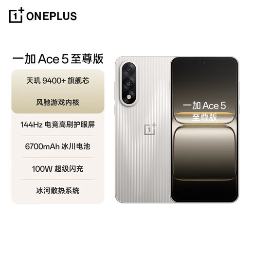 OnePlus Ace 5 Supreme Edition [National Subvention] Dimensity 9400+ Flagship Core Fengchi Game Core New Gaming Performance Phone Mobile Phone MC31A Fuel Titanium 12 Go + 256 Go [Subvention nationale]