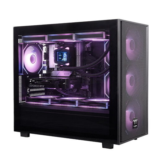 Thermaltake（Tt）钢影风S-M 海景房机箱 电脑主机 黑色（M-ATX主板/支持360水冷/12风扇位）