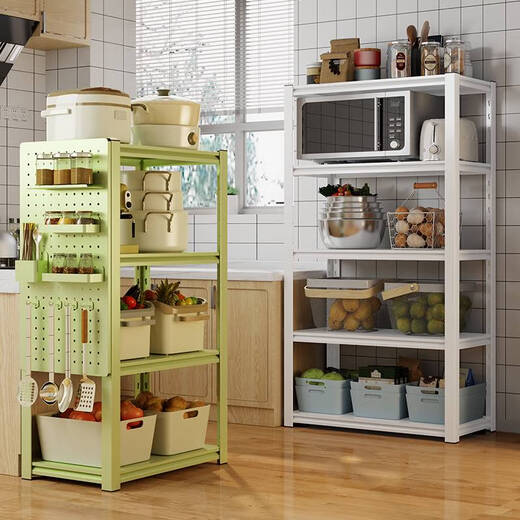 
Yonghuan kitchen storage rack floor-mounted multi-layer microwave storage rack oven pot rack storage rack shelf fruit green - five-layer 160cm high 12035cm