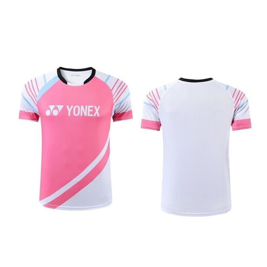 YONEX尤尼克斯2024新款Yy速干羽球服男女短袖套装运动透气比赛训 6296粉色套装 L 童装