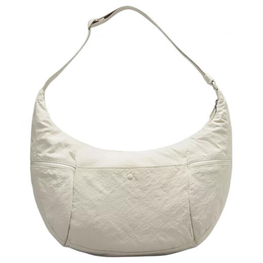 lululemon 13L zipper opening and closing polyester croissant bag croissant bag shoulder bag large women's white white large size