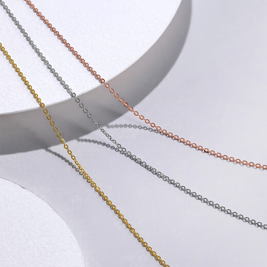 Century Yuan O-shaped chain 18K gold necklace AU750 K gold plain chain for men and women as a birthday gift for your girlfriend