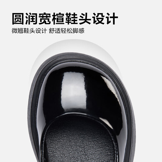 Yierkan children's shoes autumn girls' leather shoes must-have performance shoes for school students fashion single shoes children's princess shoes black 33