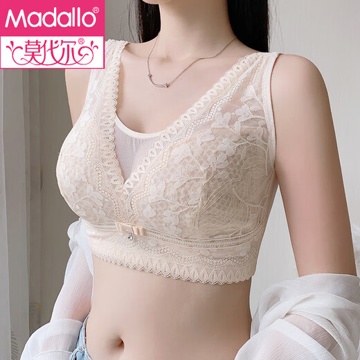 莫代尔调整型内衣大码薄款无钢圈蕾丝文胸无钢圈款聚拢收副乳防下垂 1633#莲紫 85D 38-