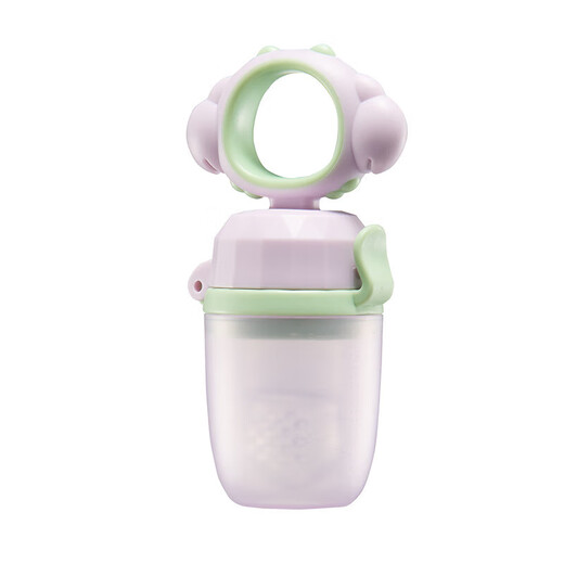 Baby food bite bag Fruit and Vegetable Silicone extrusion molar stick teether baby eating fruit supplementary utensils for home use blue without base 1 pack