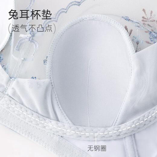Odifen rabbit ears underwear for women with big breasts, sexy and breathable lace new Chinese style Chinese style bra without steel rings Black 75B 34B_=