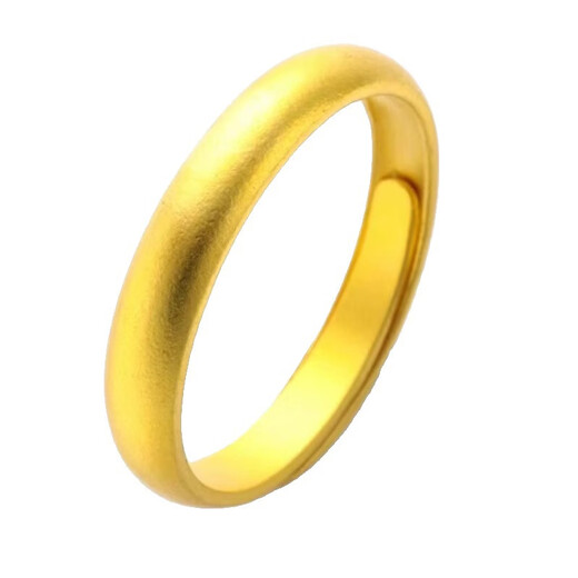 Dewey Van pure gold-covered silver 999 ancient method 24k ring frosted pure gold-covered silver gold ring classic live couple ring ancient method men's ring 2 grams (gold layer thickened)
