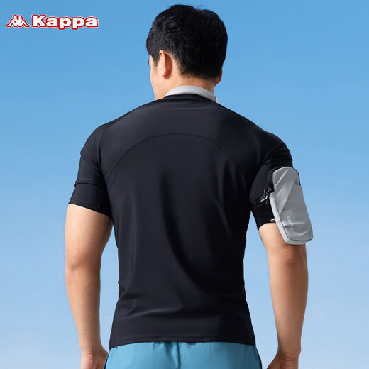 Kappa (kappa) traje de baño para hombres alto elástico de secado rápido de secado rápido Equipo de natación de vacaciones de maniobra solar de manga corta Fitness Sports Sports Spring