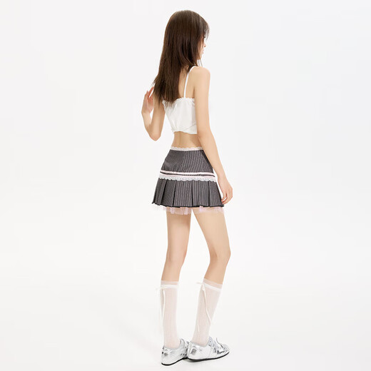 
College style pleated skirt and skirt for women in summer 2025 new high-waisted slim mini skirt with hips T693 M