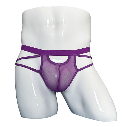 Sexy men's thong sexy transparent butt-revealing no-take-off underwear gay male adult sexy temptation black 100-170Jin Jin equals 0.5kg inner wear